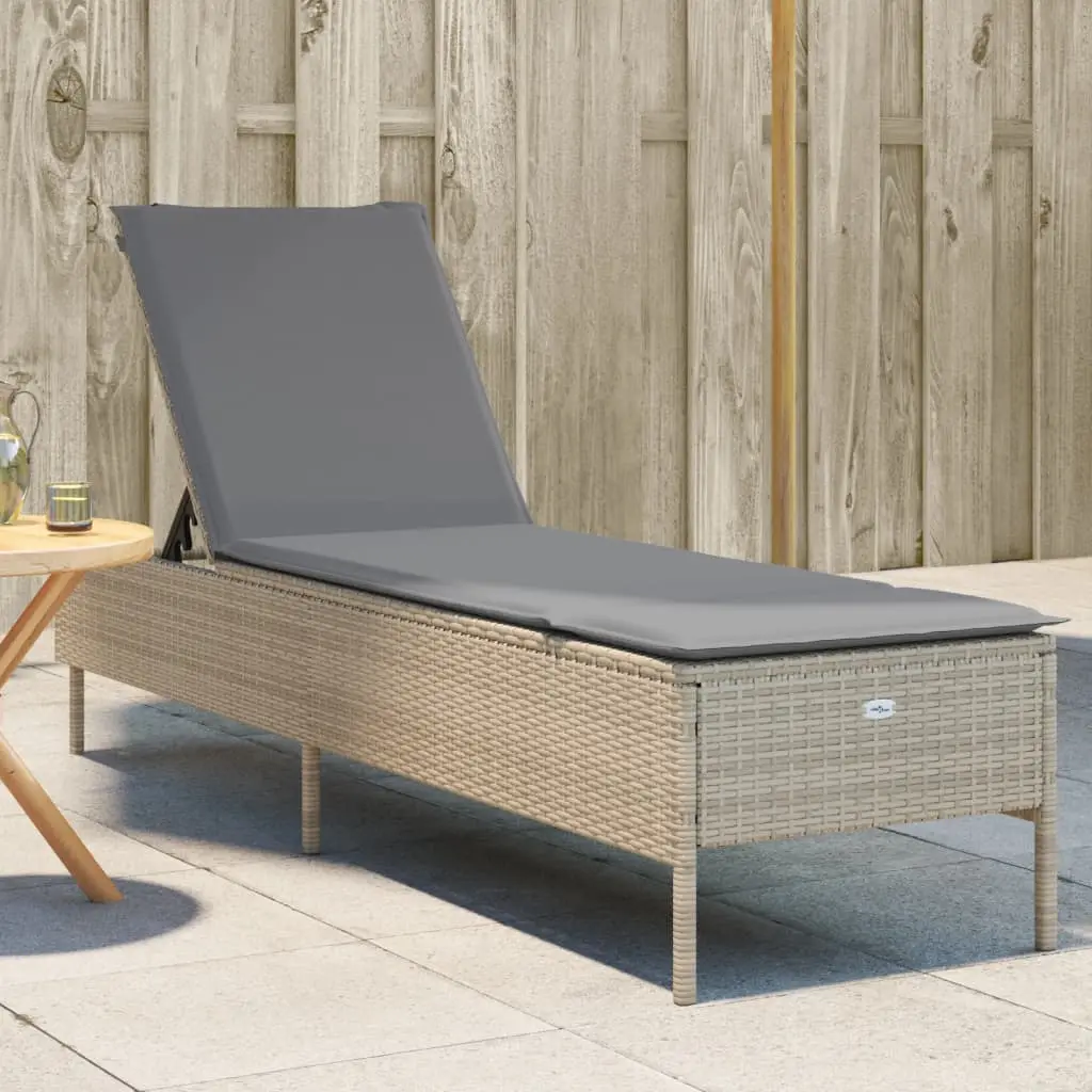 Lit de Jardin Résine Tressée Coussin Épais Détente Terrasse Beige – ComfortXL Outdoor Living