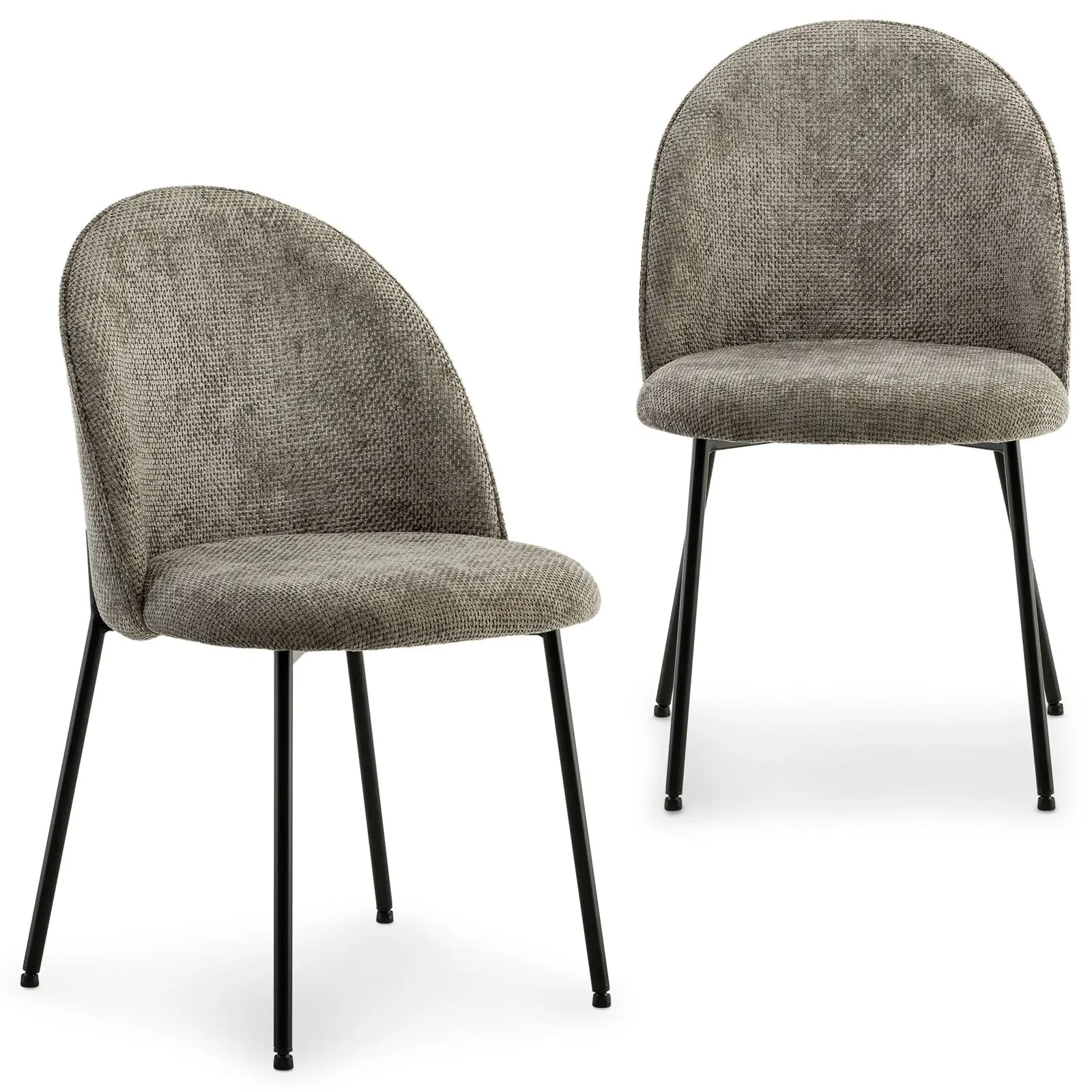 Lot de 2 chaises CASSIE en tissu gris