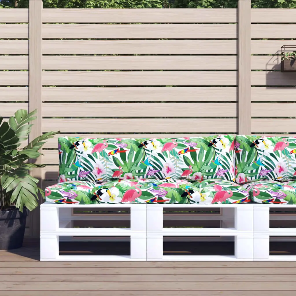 Lot 2 Coussins Déco Palette Tissu Oxford Résistant à l’eau pour Jardin Balcon Motif Floral Multicolore – ComfortXL Outdoor Living