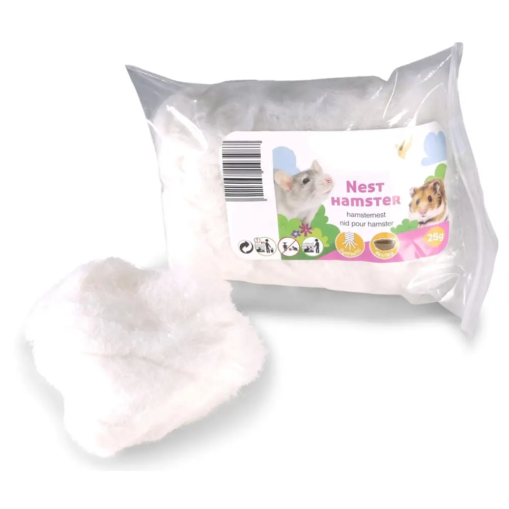 lit douillet Ouate blanche pour lit hamster 25 g rongeurs