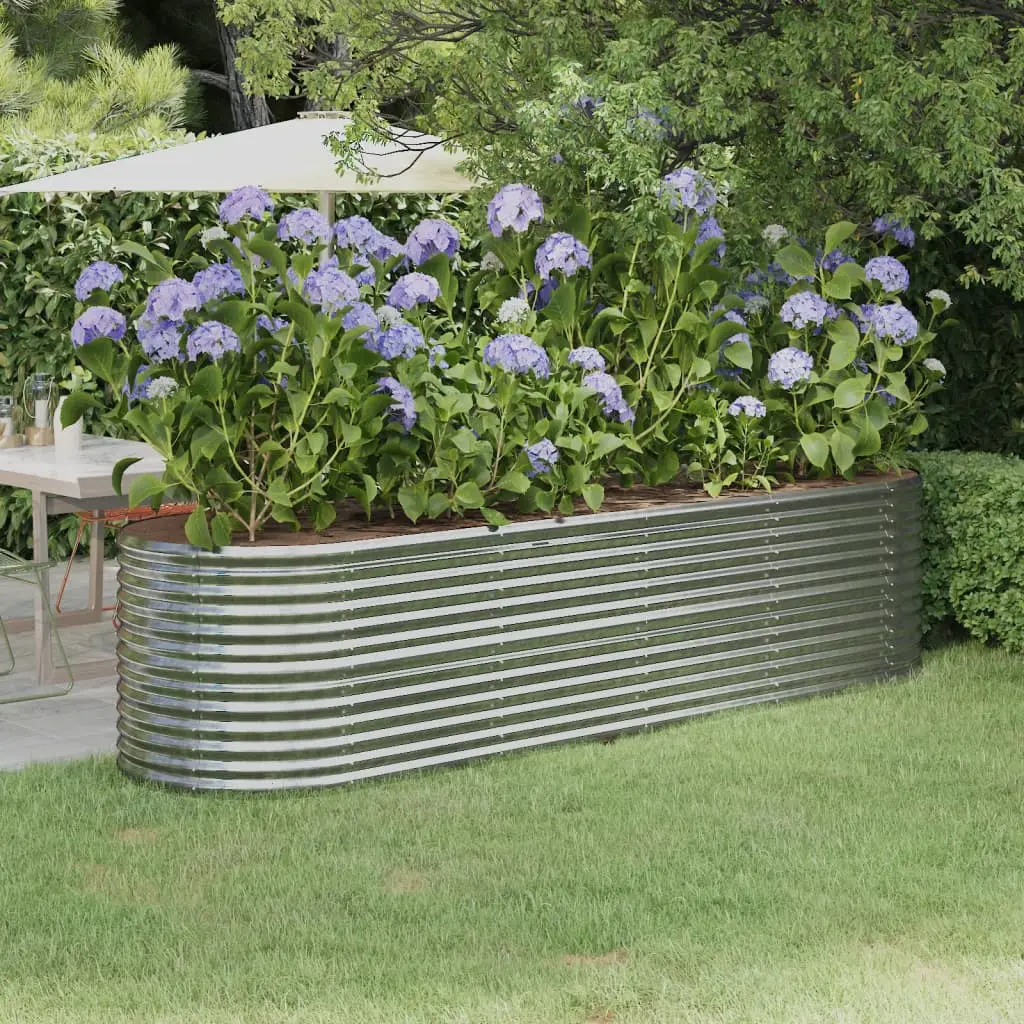 Lit surélevé de jardin Acier galvanisé Argenté vidaXL 318962