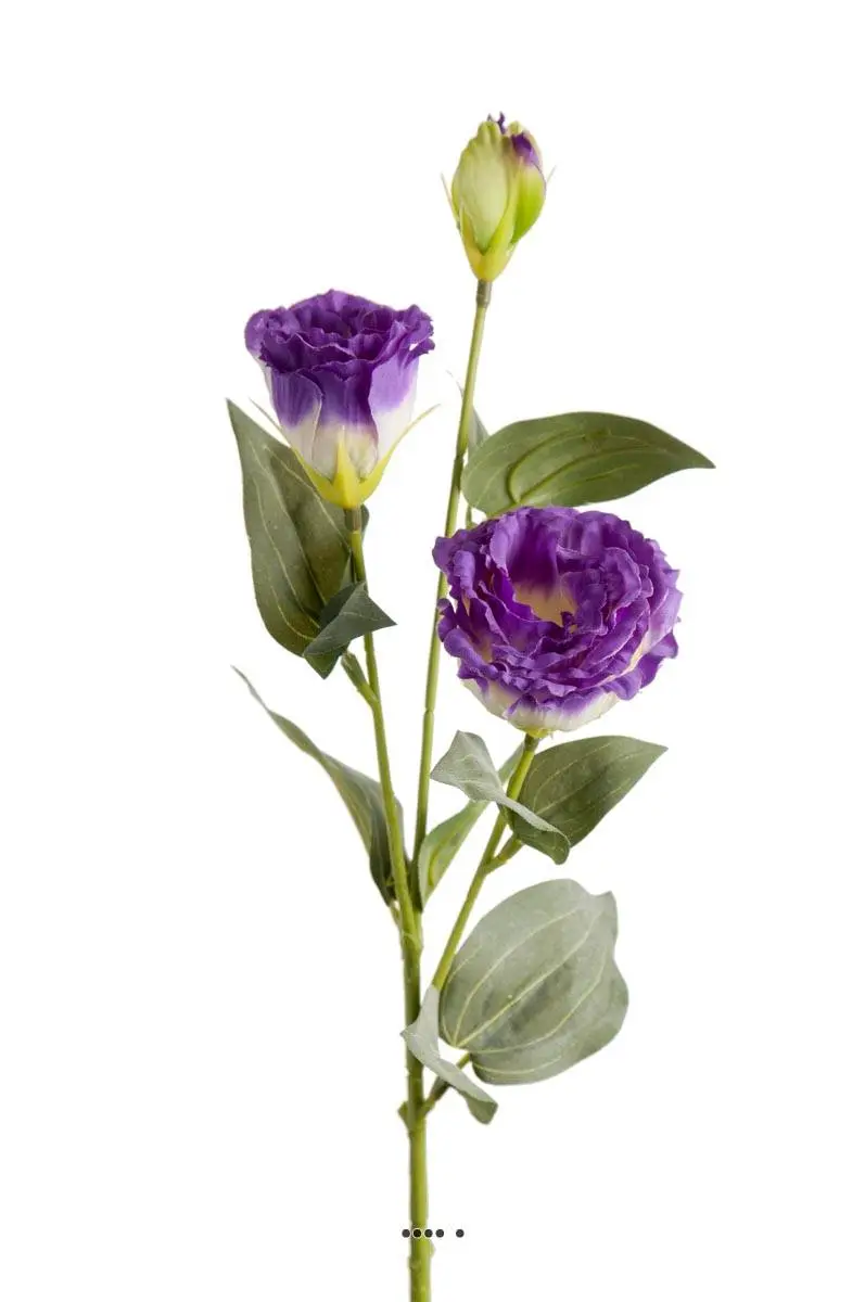 Lisianthus factice en tige H70cm D18cm 3 fleurs haut de gamme Lavande – couleur: Lavande