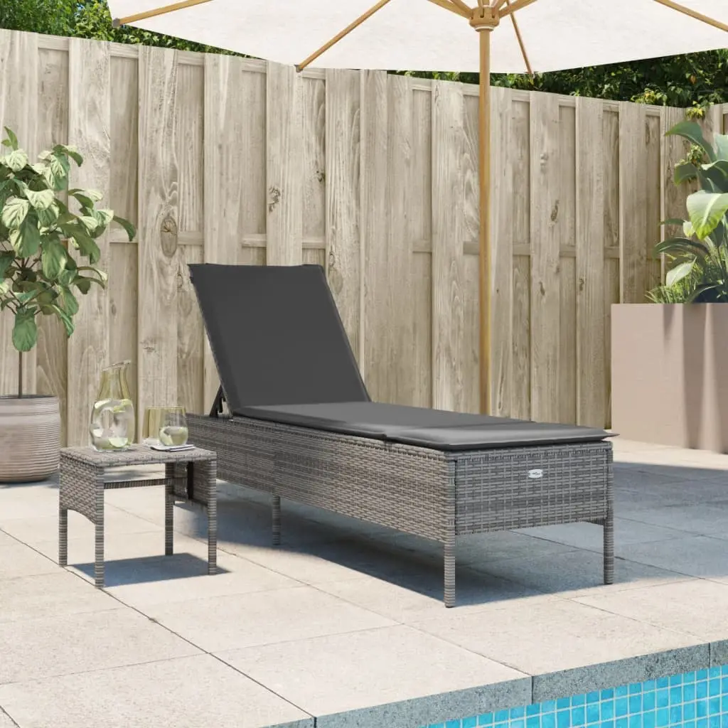 Lit de Soleil et Table Résine Tressée Confort Extérieur Gris – ComfortXL Outdoor Living
