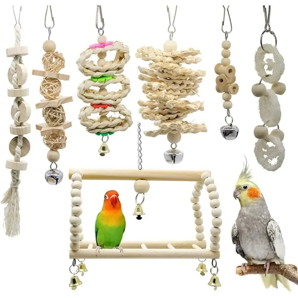 Jeu de 7 Jouets Swing Perroquet Jaquette