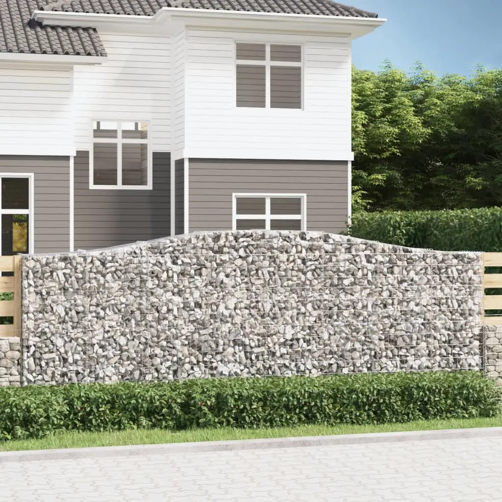 Lot 9 Cages Gabion Arqué Acier Galvanisé Barrière Jardin Décorative 400x50x160 cm – ComfortXL Outdoor Living
