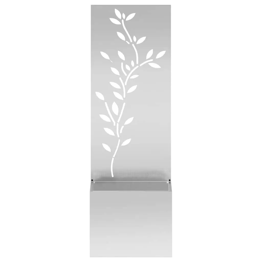 Jardinière – Pot De Fleurs – Bac à Fleurs avec Panneau Décoratif Argent 50 x 140 cm g1145