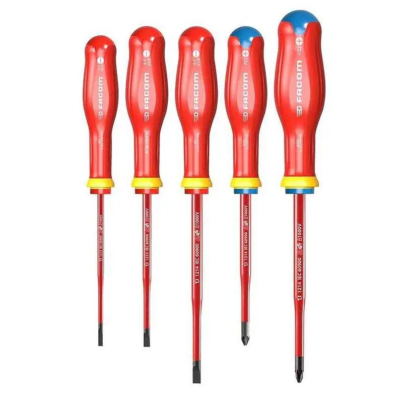Jeu de 5 tournevis isolés 1000 V – FACOM – AD.J5TVEPB