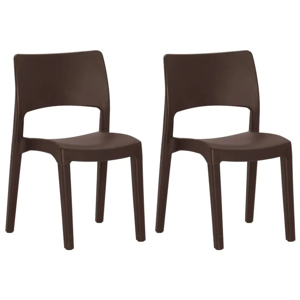 Lot de 2 Chaises de jardin | Chaise d’extérieur Moka Polypropylène