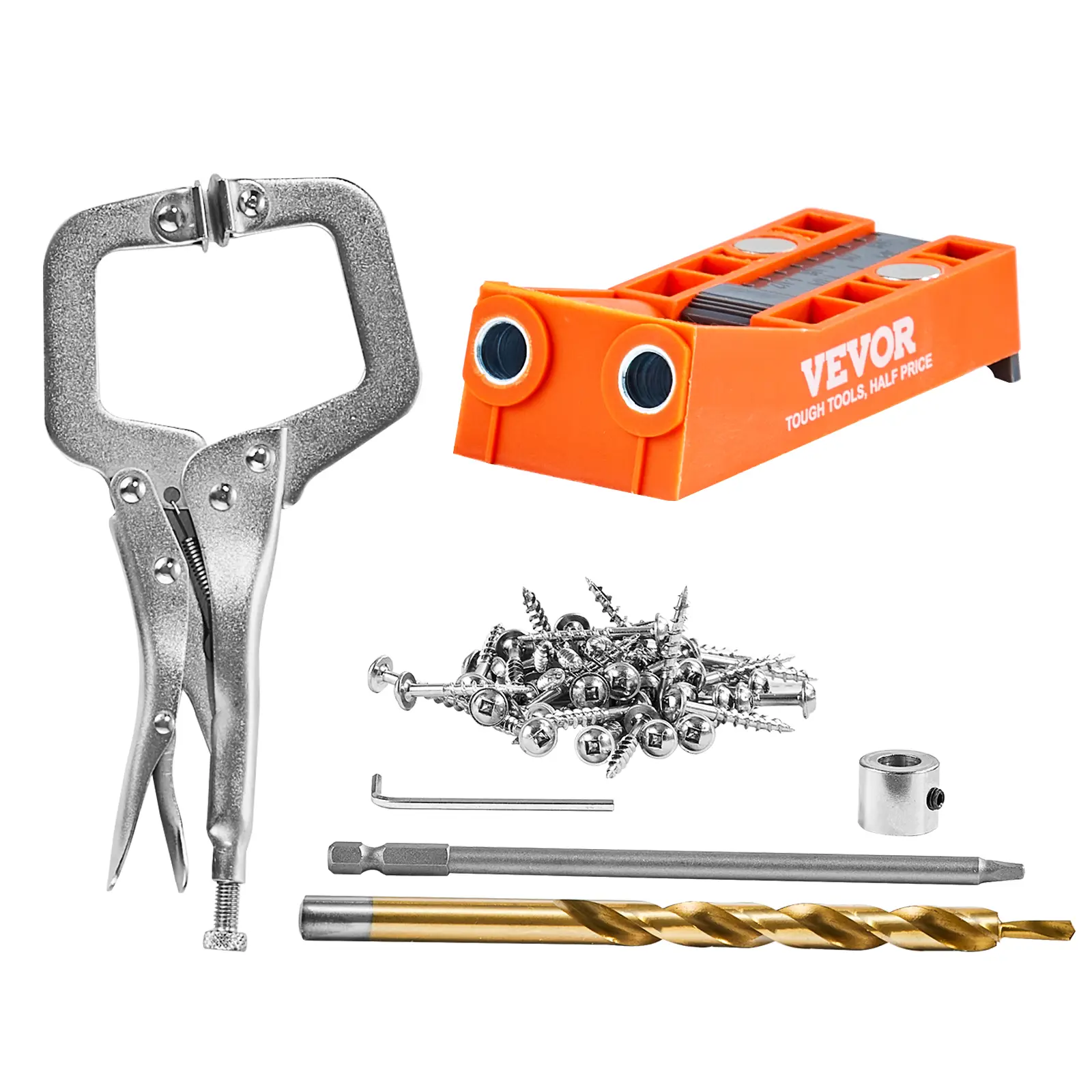 VEVOR Kit gabarit trou de poche, réglable 12,7-38,1 mm, nylon renforcé, pince C.