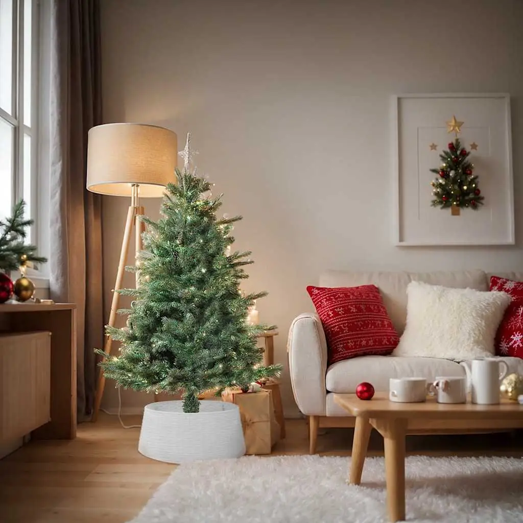 Jupe de sapin de Noël blanc Ø65×23 cm plastique vidaXL 4019954