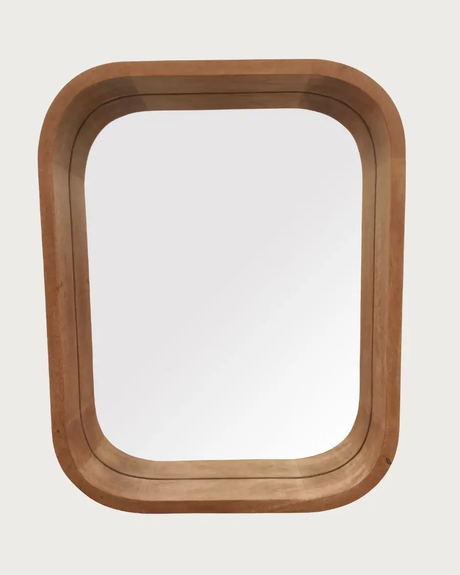 Ligno – Miroir mural en bois massif de manguier – UNIQKA
