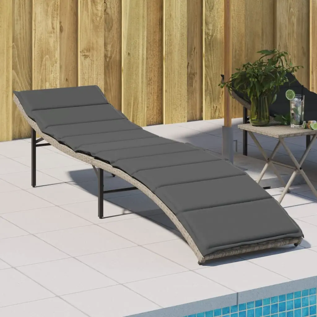 Lit de soleil Polyrotin Réglable Piscine Gris clair 55×199 cm – ComfortXL Outdoor Living