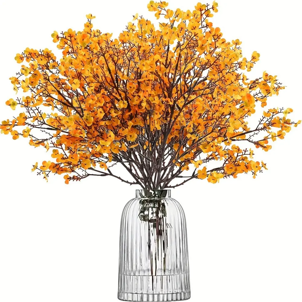 Lot de 10 Fleurs Artificielles d’Automne en Soie Orange – Décoration Polyvalente pour Toutes Occasions – Lytech