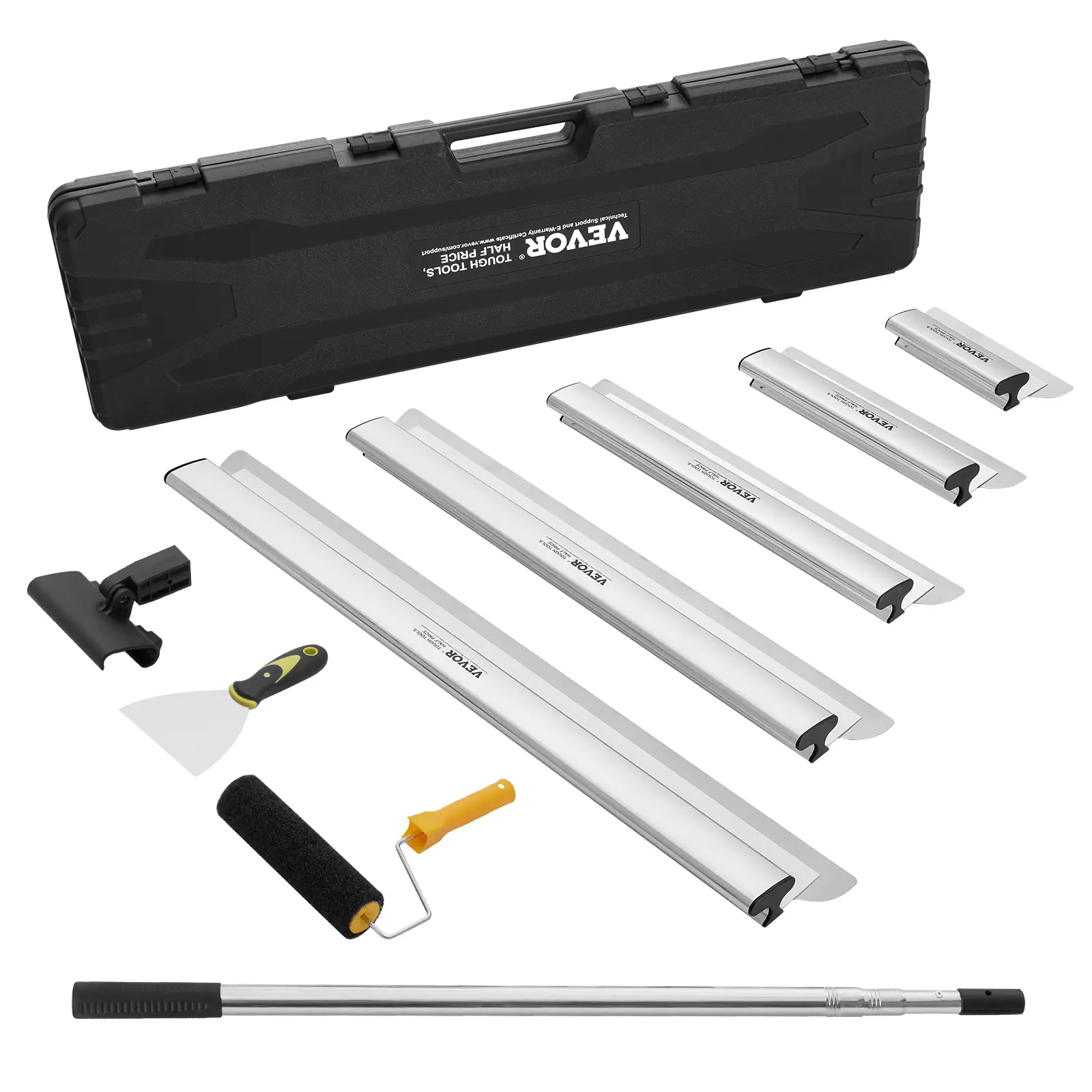 VEVOR Kit Lames d’Écumage pour Cloisons Sèches, Lames 254-1016 mm, Manche d’Extension.