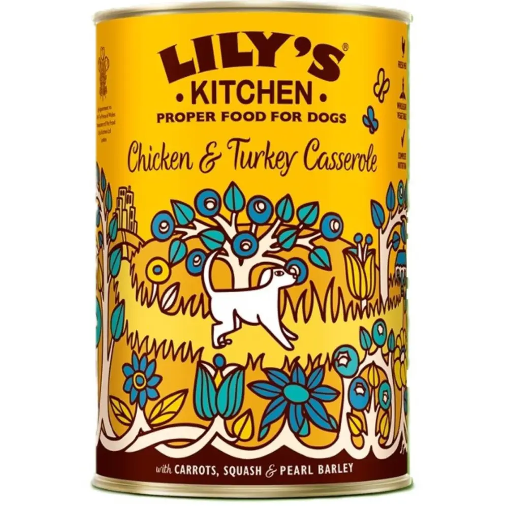 Lily’s Kitchen – Pâtée pour chien poulet et dinde . 400G Casserole Chicken , Turkey LILY’S KITCHEN