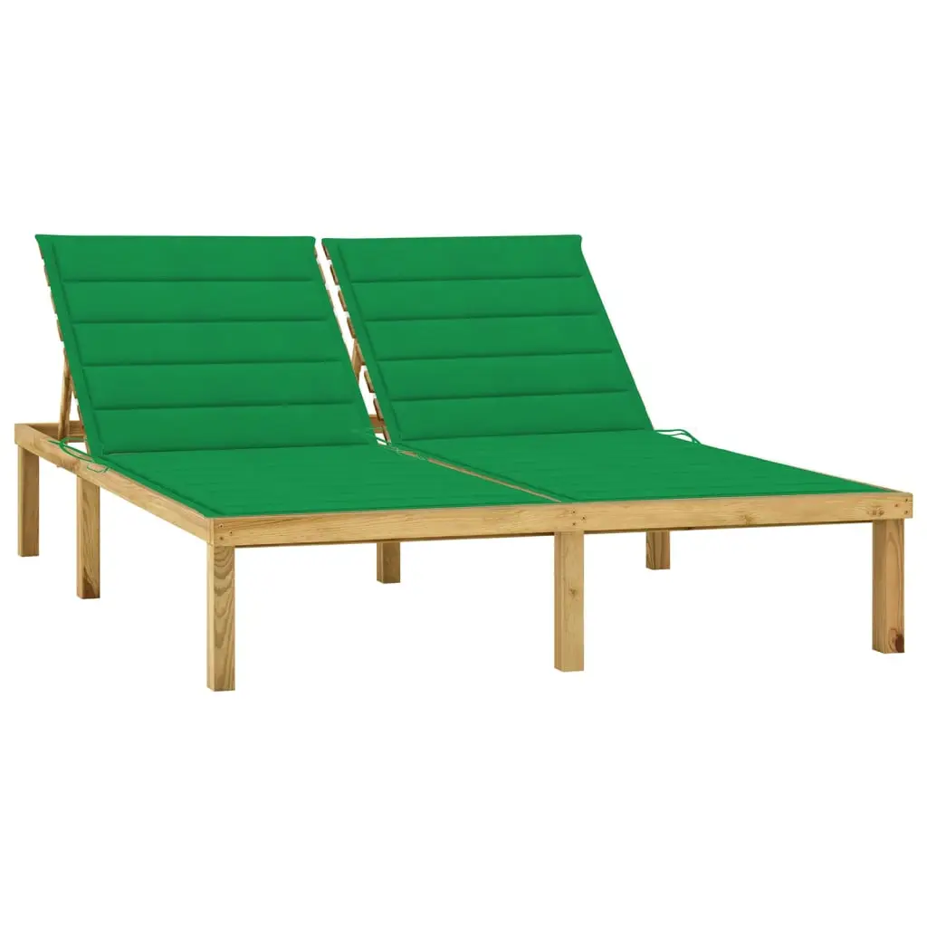 Lit Détente Double Pin Imprégné Coussins Vert Nature – ComfortXL Outdoor Living