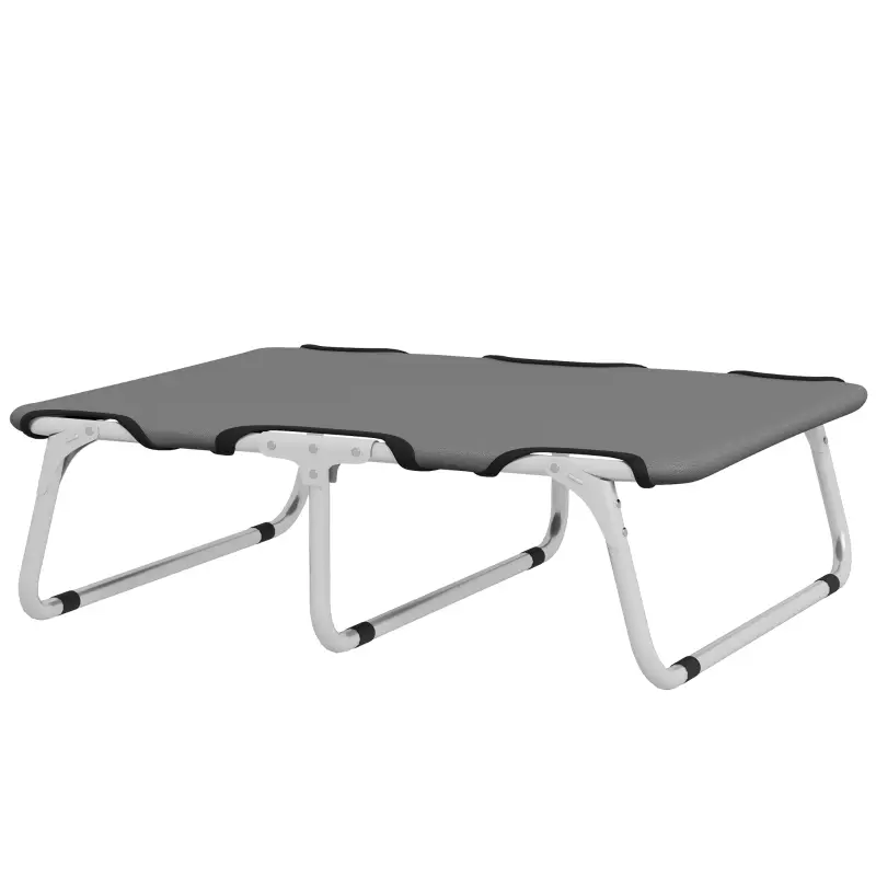 Lit de camp pliant pour chien extérieur intérieur 71 x 58 x 20 cm acier et tissu oxford 600D gris anthracite – PANGIVO