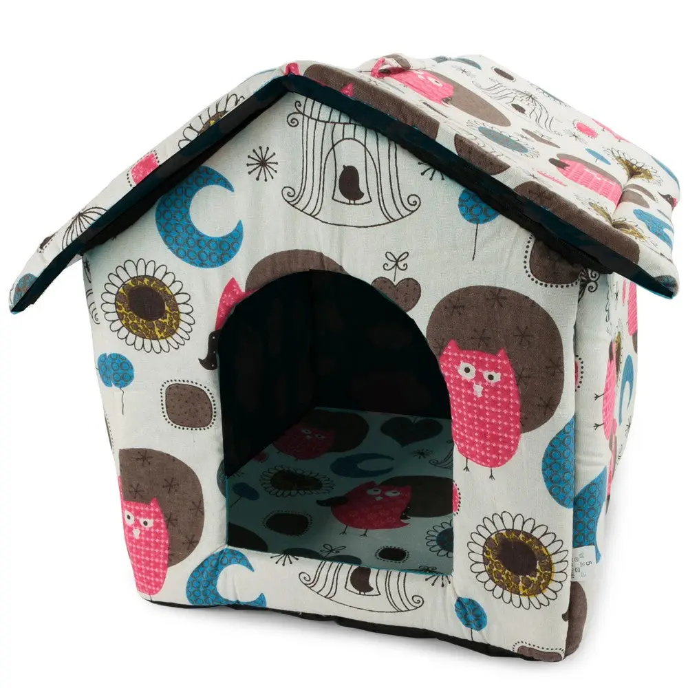 lit pour chat parc pour chien chouette bleu blanc
