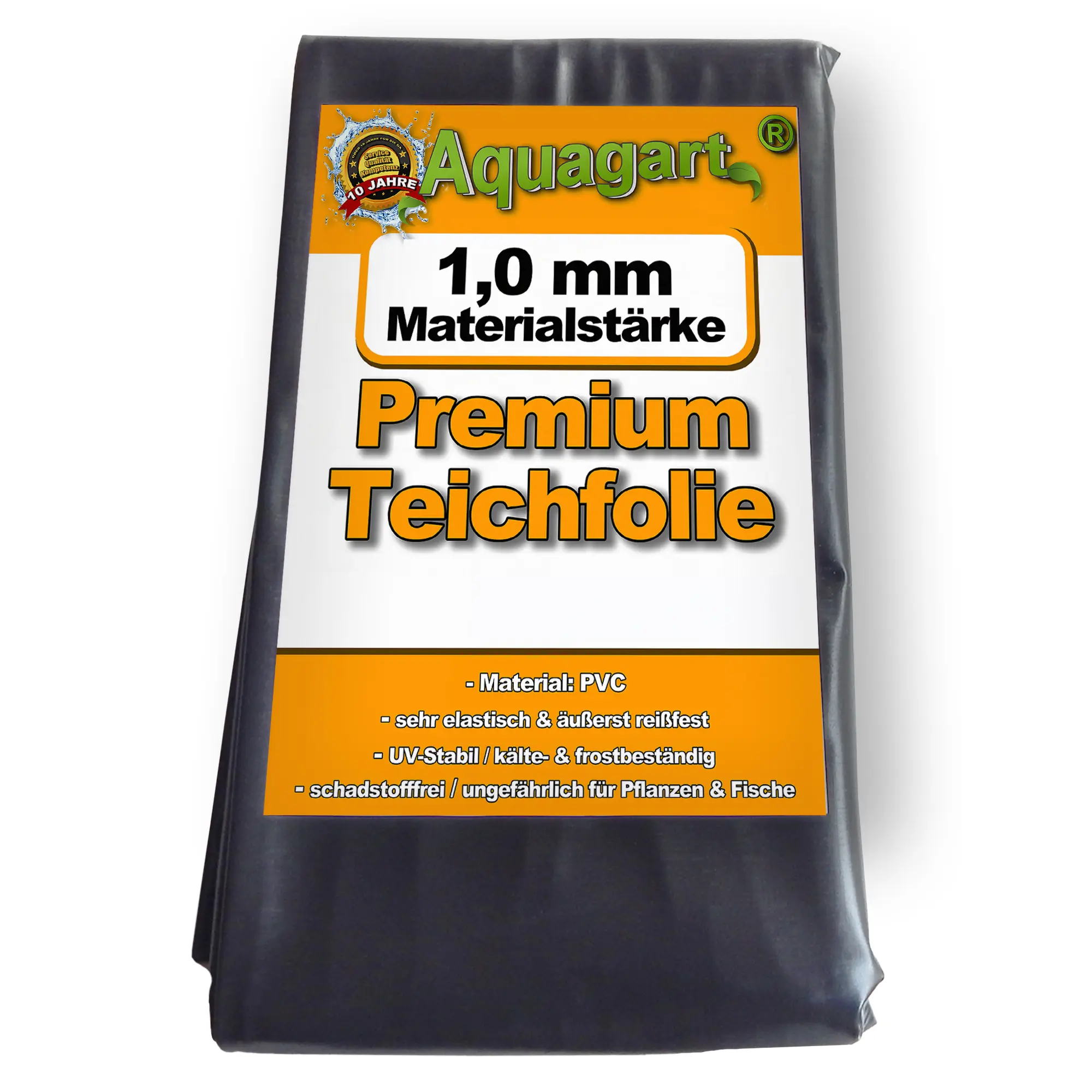 Liner de bassin en PVC 1 m x 6 m 1,0 mm, noir, bâche pour le bassin de jardin