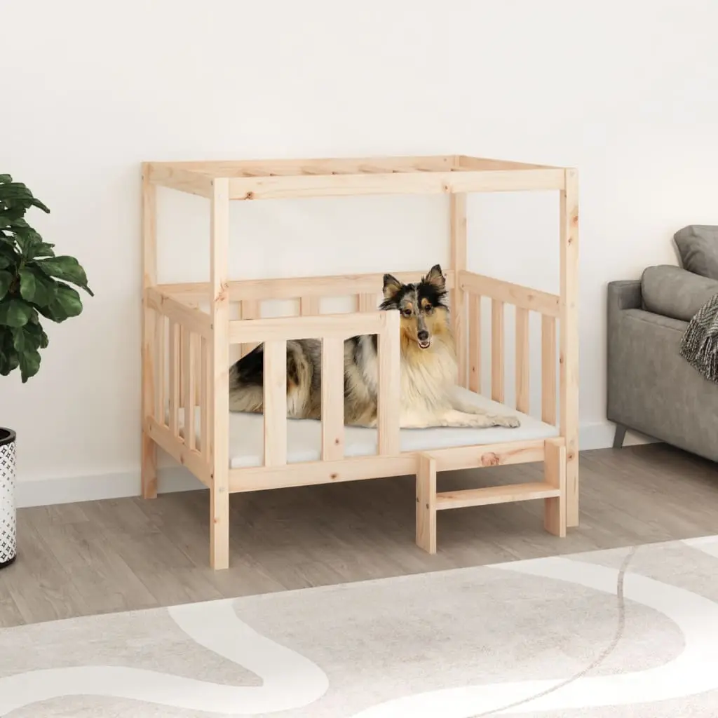 Lit pour chien 105,5×83,5×100 cm Bois de pin solide vidaXL 822387