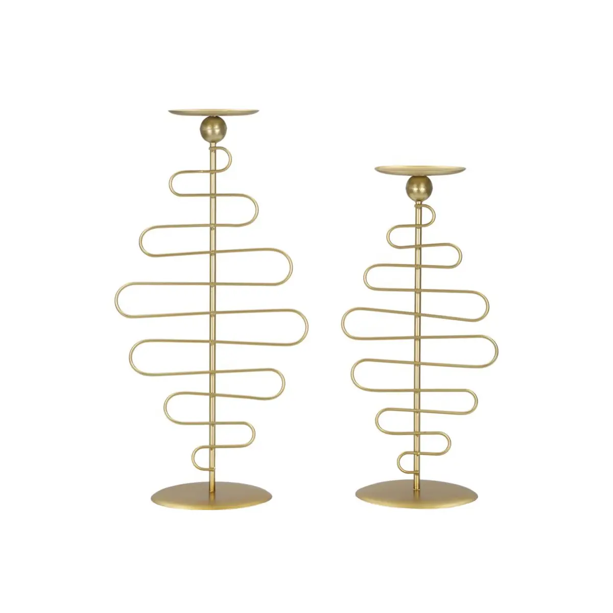 Lot de 2 Bougeoirs en Métal «Alid» 51cm Or