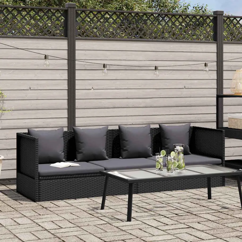 Lit de Jardin Modulable Résine Tressée Coussin Noir – ComfortXL Outdoor Living