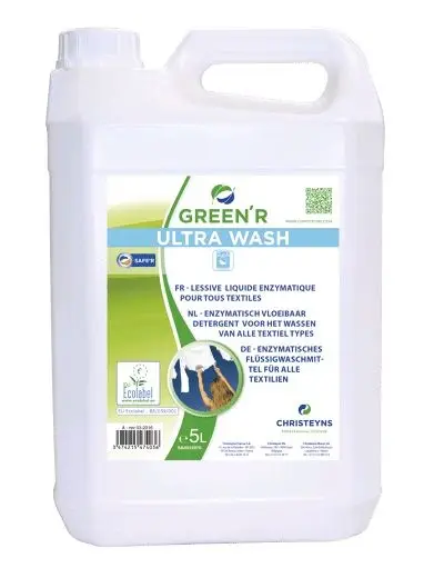 Lessive Liquide Green’r Ecolable Ultra Wash – Lot de 3 Colis de 2 Bidons de 5L – Christeyns
