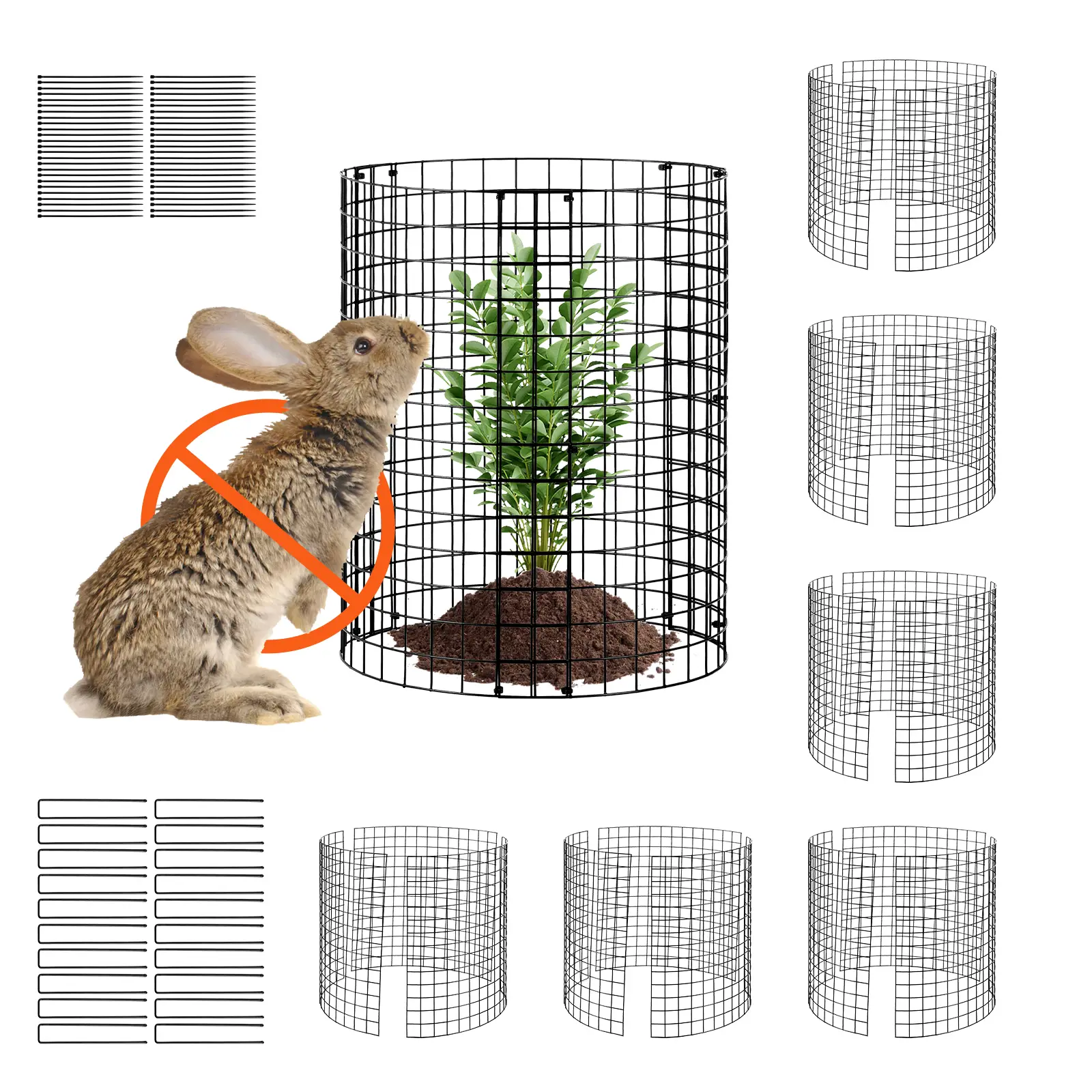 VEVOR Protections plantes animaux, lot 6, diamètre 32 cm, hauteur 35,6 cm. Grillage.