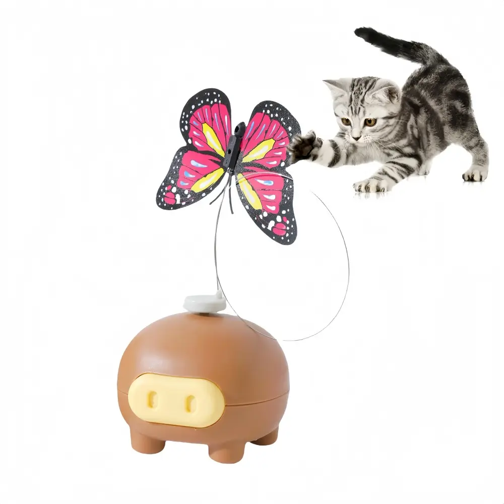 Jouet électronique pour chat en forme de cochon MARRON IntiMeg