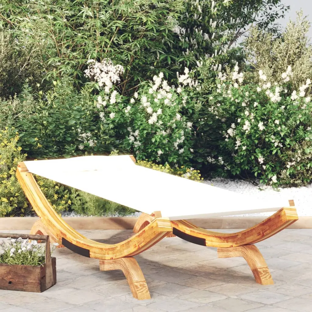 Lit de repos extérieur 100×188,5×44 cm Bois courbé massif Crème vidaXL 313947