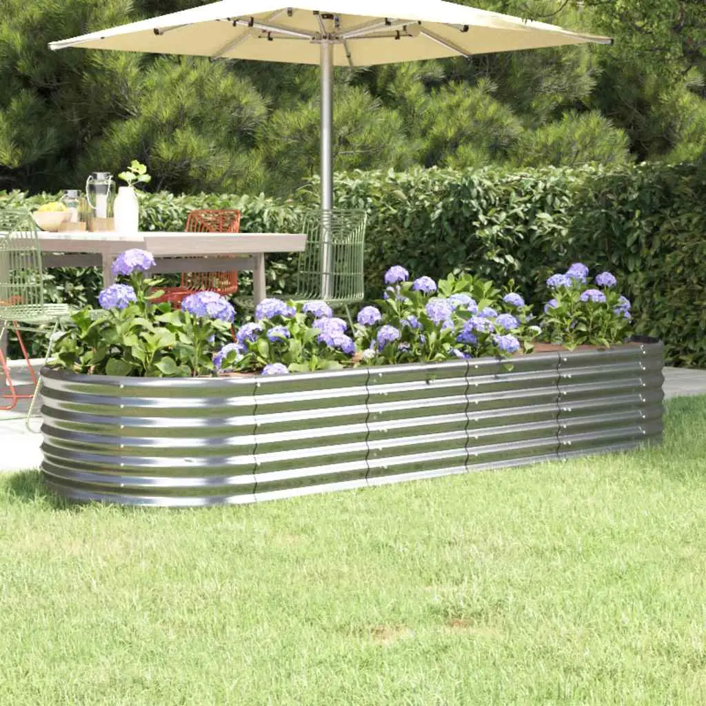 Lit surélevé de jardin Acier galvanisé Argenté vidaXL 318922