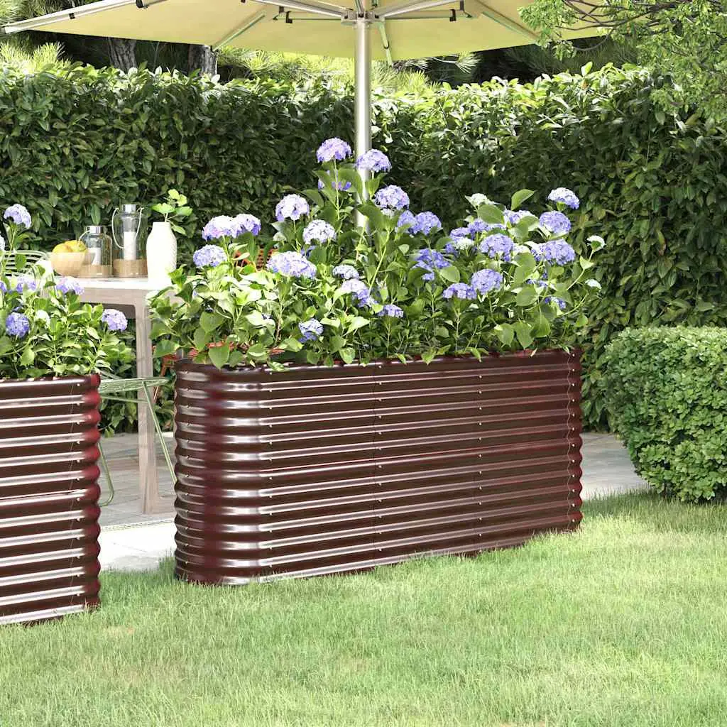 Lit surélevé de jardin Acier galvanisé marron vidaXL 318895