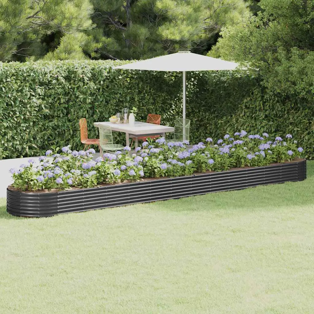 Lit surélevé de jardin Acier galvanisé Anthracite vidaXL 319016