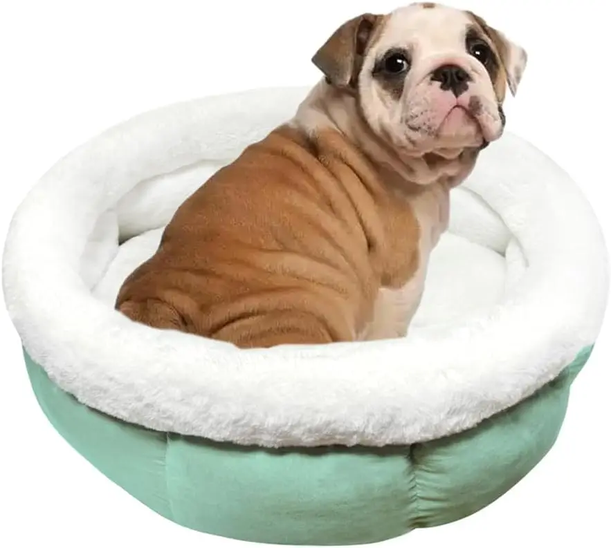 Lit Donut pour Chiens et Chats 60 x 60 x 23 cm Vert Clair