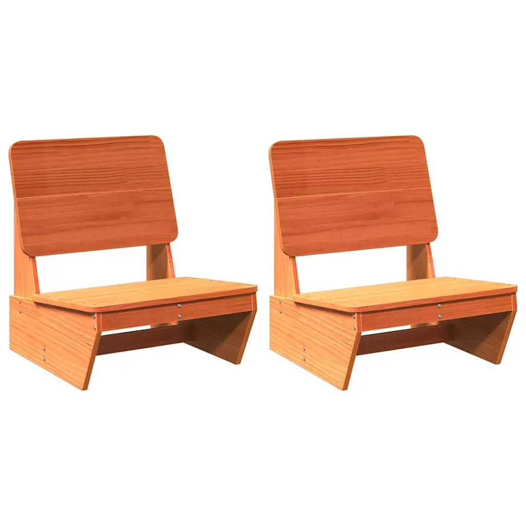 Lot de 2 Chaises de jardin | Chaise d’extérieur cire marron 60x64x70,5 cm