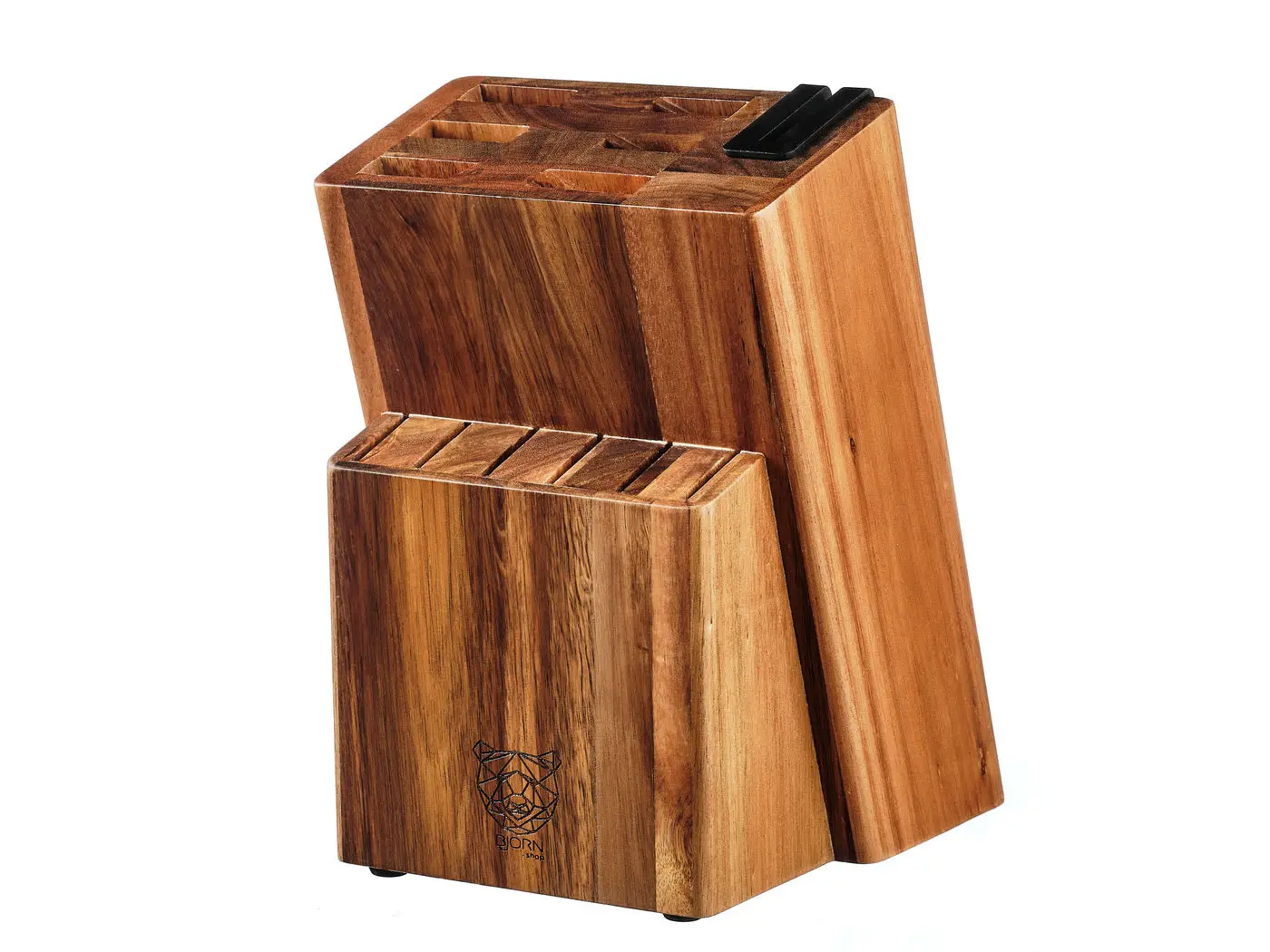 Lot de 2 Blocs couteaux en bois d’acacia, Bjorn