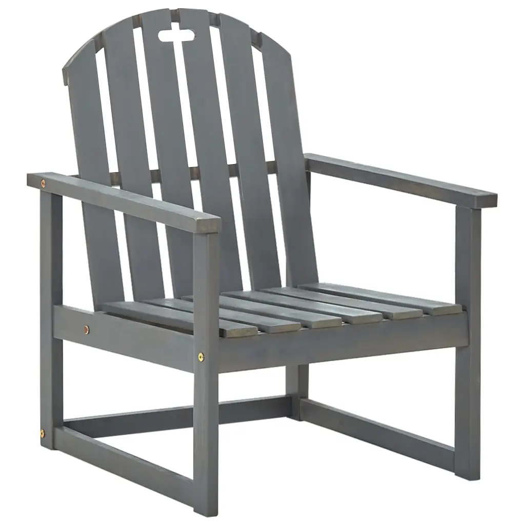 Lot de 2 Chaises de jardin | Chaise d’extérieur Gris Bois d’acacia solide