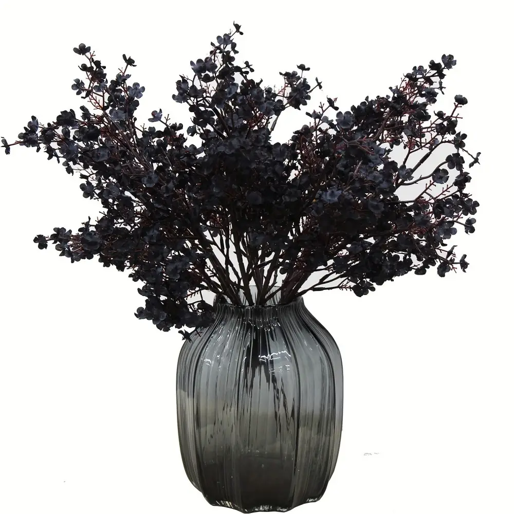 Lot de 10 Fleurs Artificielles Gypsophile Noir – Décoration Moderne pour Mariage et Intérieur – Lytech