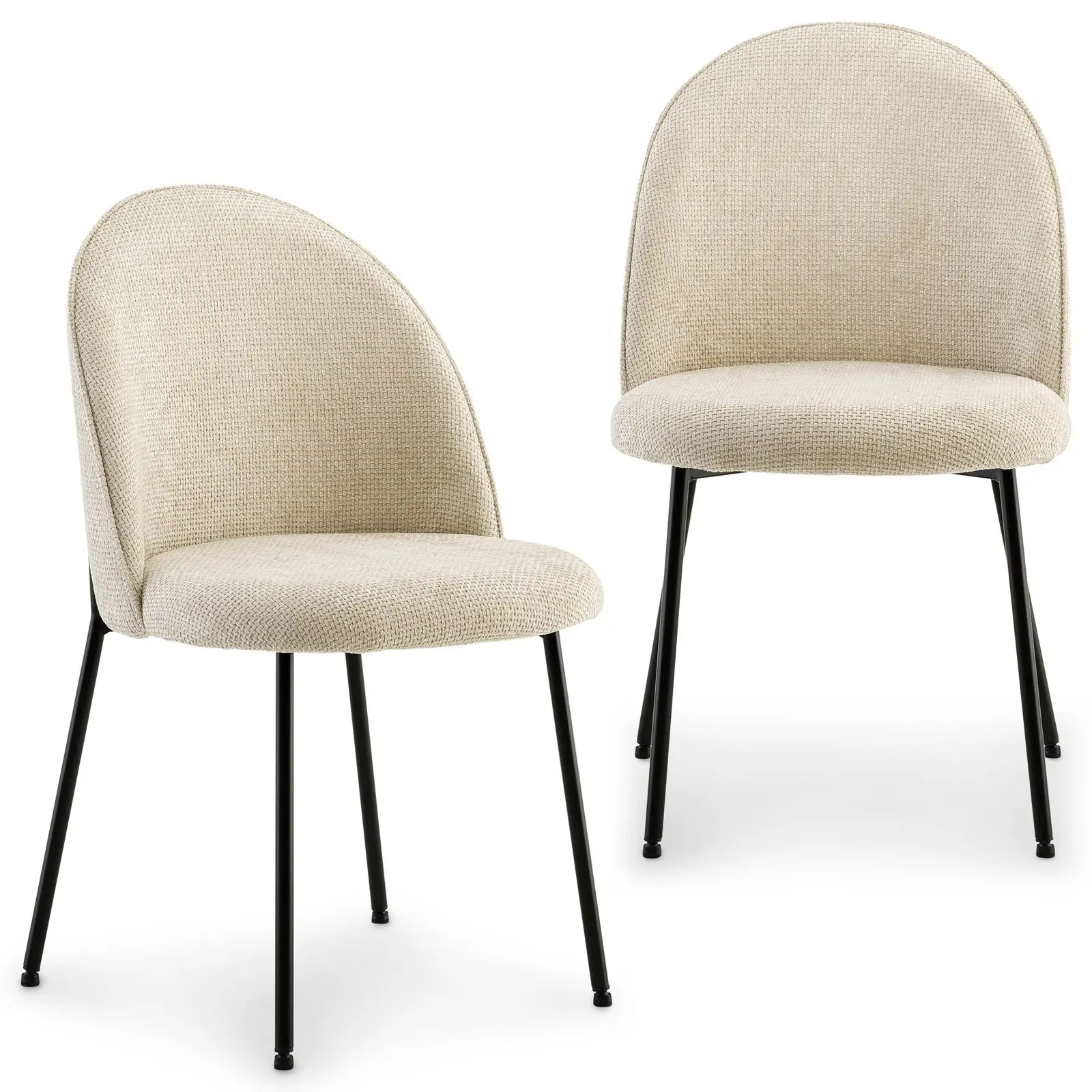 Lot de 2 chaises CASSIE en tissu beige