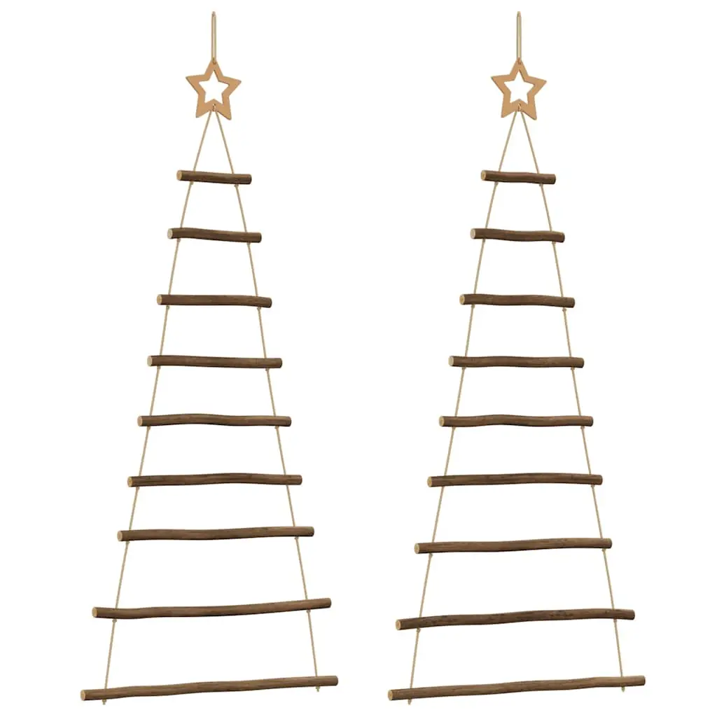 Lot de 2 Arbres de noël suspendus – Sapins de Noël et étoiles supérieures 55×120 cm