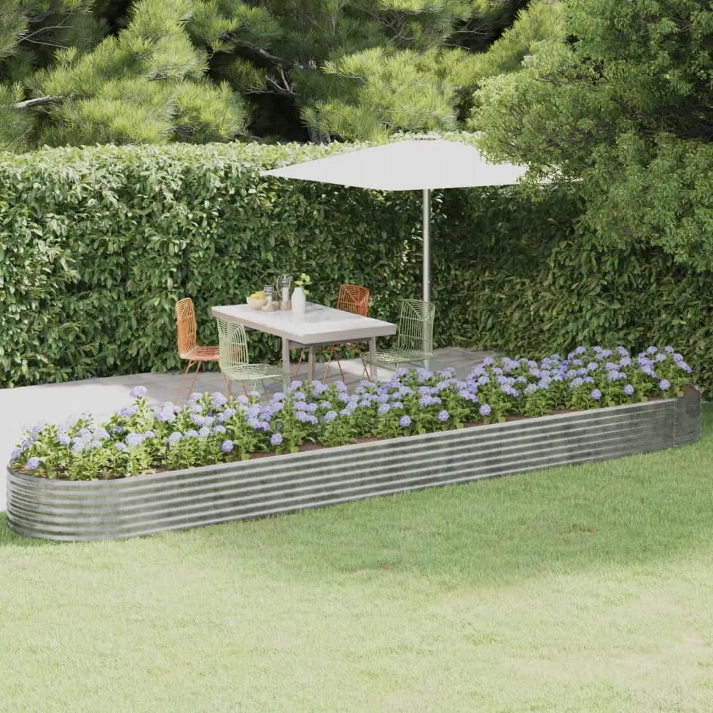 Lit surélevé de jardin Acier galvanisé Argenté vidaXL 319012
