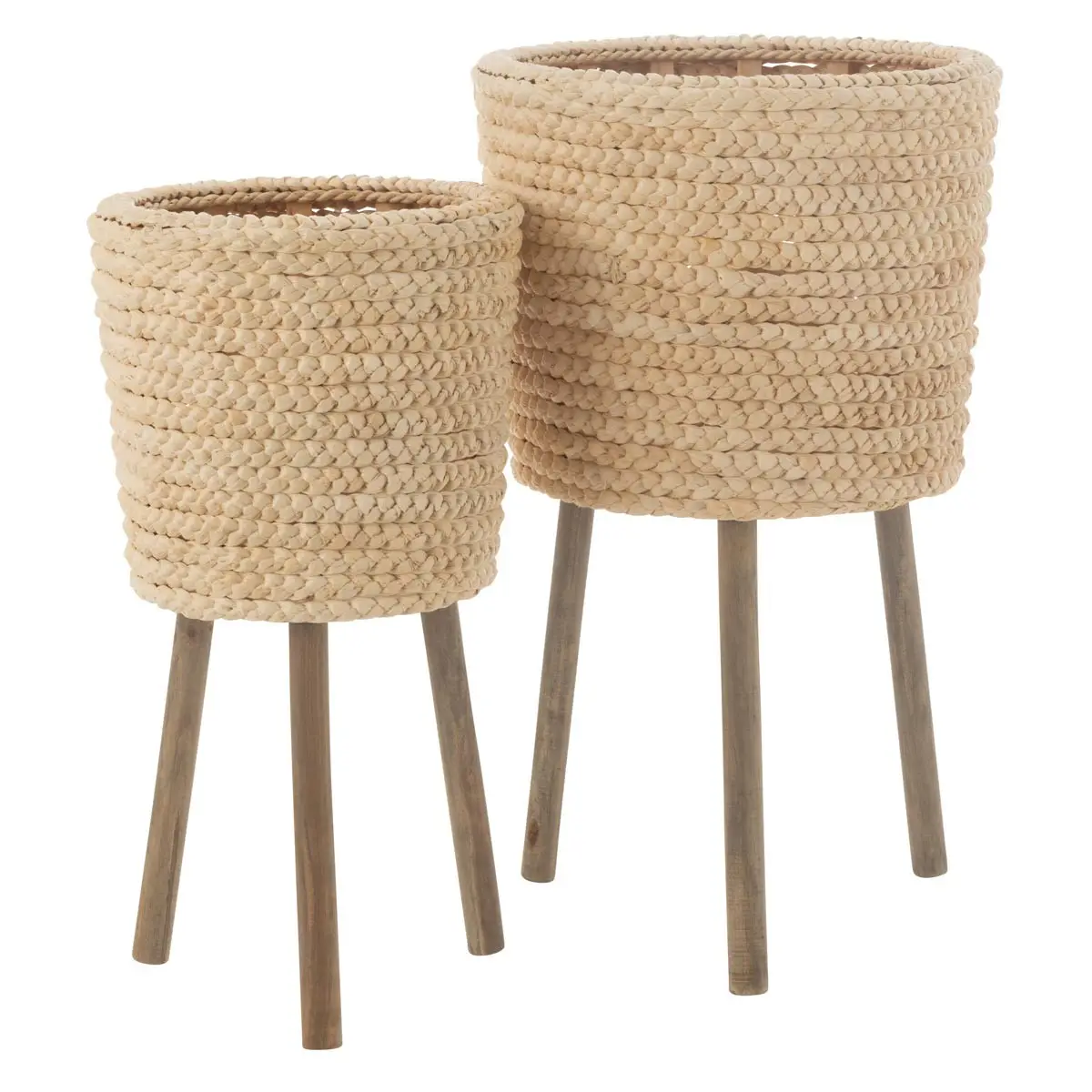 Lot de 2 Cache-Pots «Feuilles de Maïs» 68cm Naturel