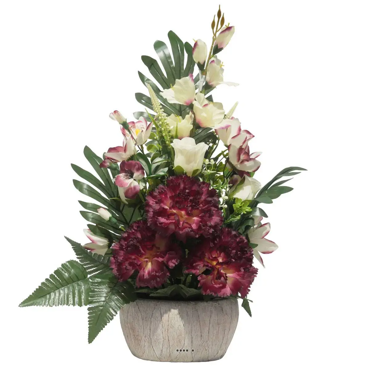 jardinièrre pot beton d’oeillet,bouton de rose, Orchidée, glaieul Pourpre pour la Toussaint – couleur: Pourpre
