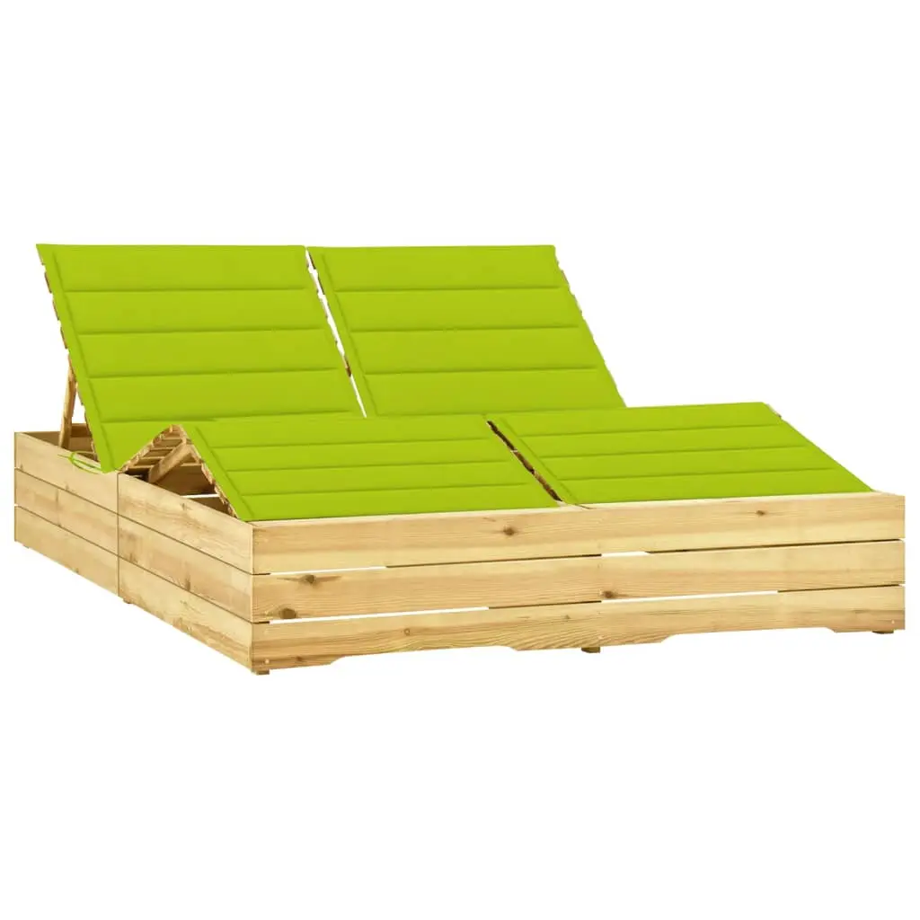 Lit de Jardin Double Pin Traité Dossier Ajustable Vert Vif – ComfortXL Outdoor Living