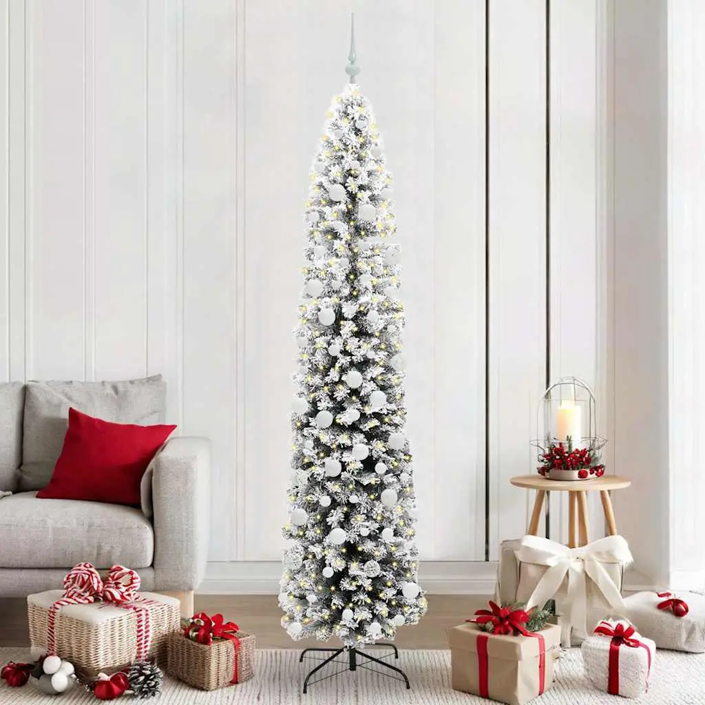 Kit Complet Sapin de Noël 210cm, Décoration Intégrée avec 120 Boules Bicolores et 300 Lumières LED – ComfortXL Outdoor Living