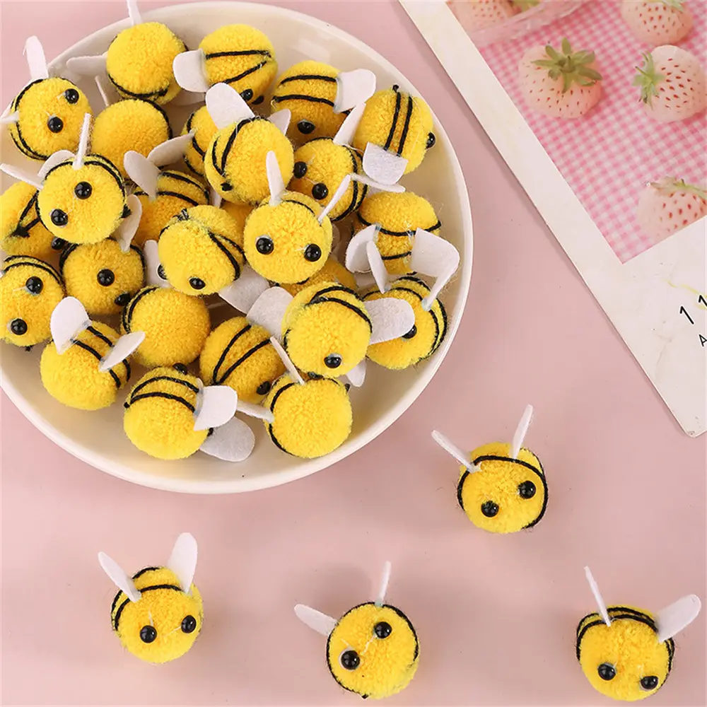 Lot de 10 jouets en peluche en forme d’abeille pour chat DtopbuyAge