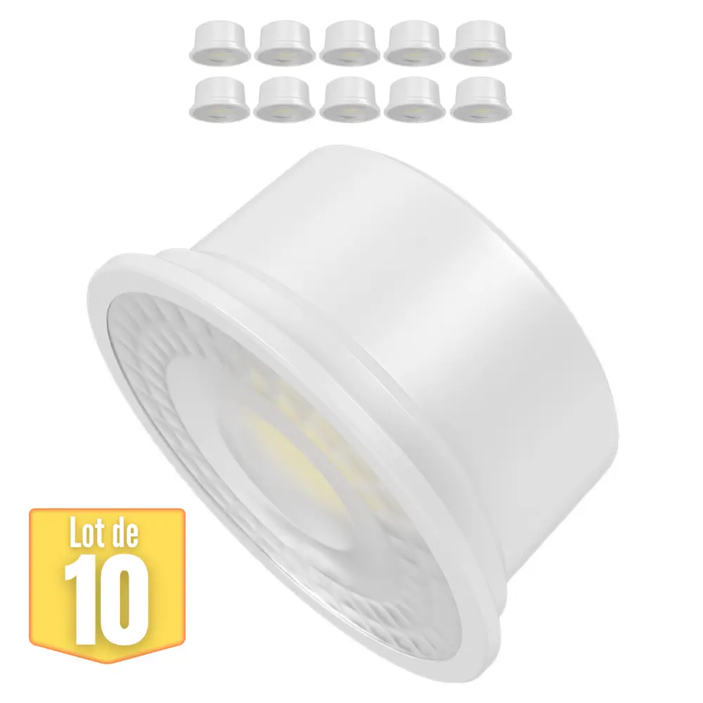 Lot de 10 Modules LED 5W pour spots encastrables GU10, MR16, 3000K, 380lm, 38°