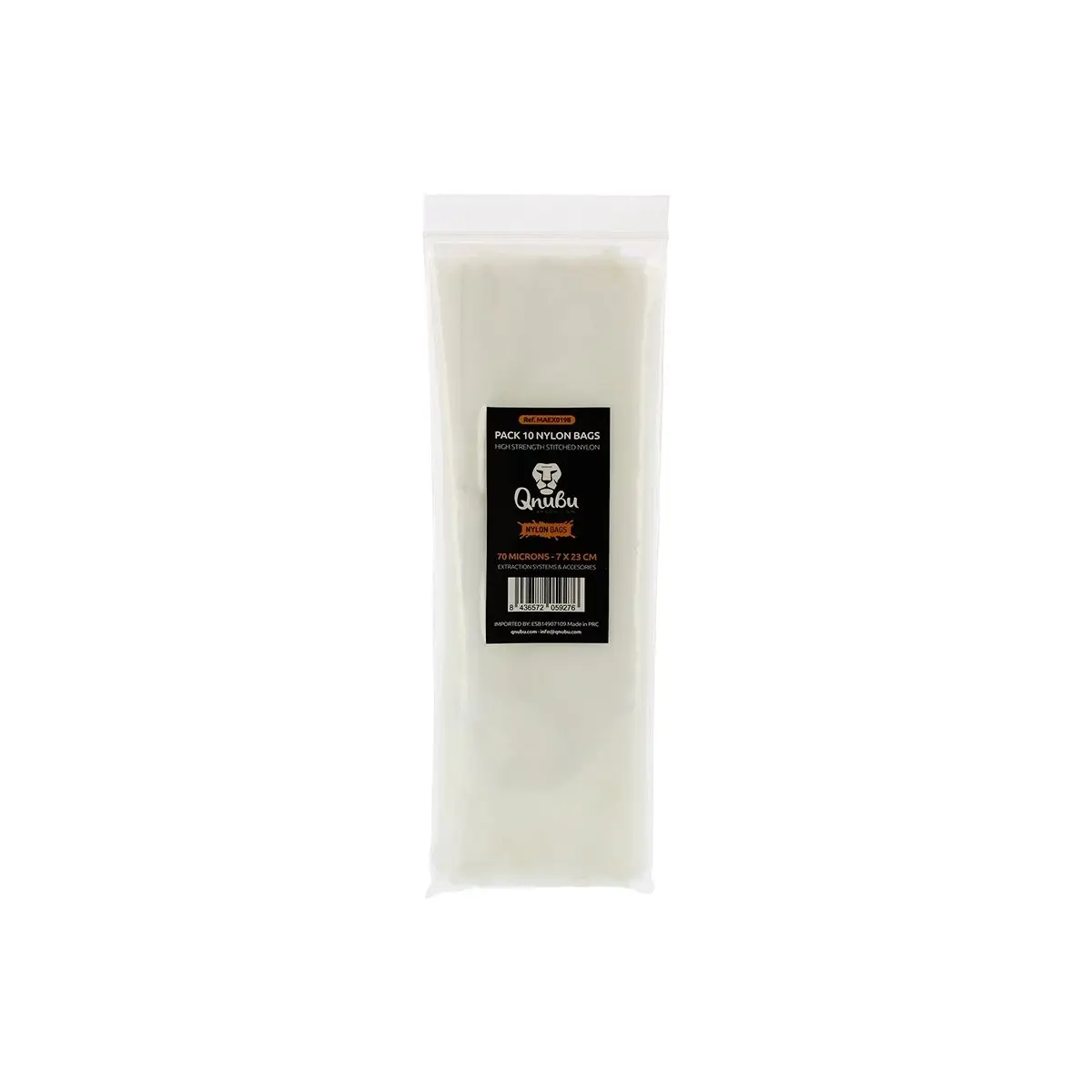 Lot de 10 sacs filtrants en nylon pour extraction – 70 microns 7x23cm