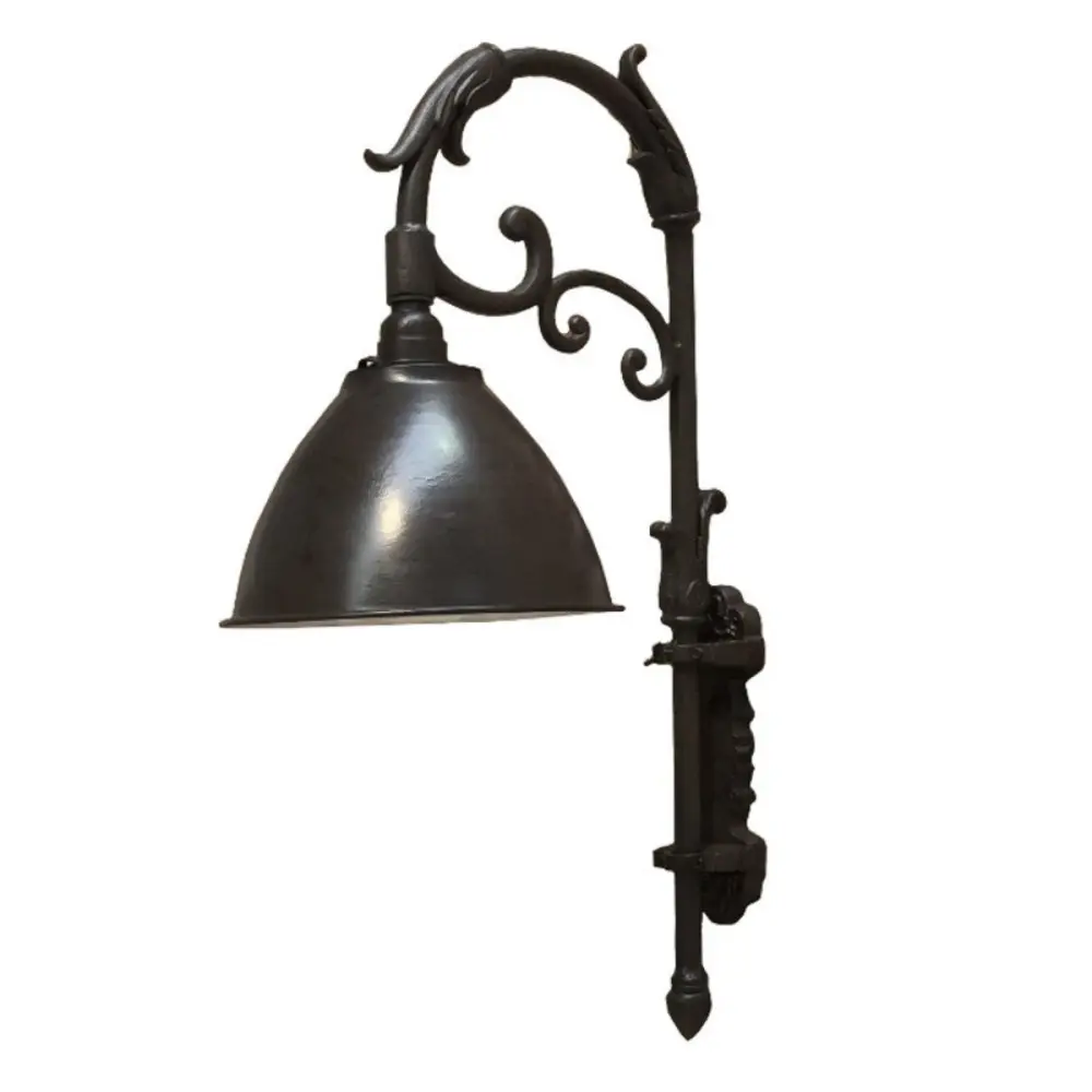 ~ Lampe lumière extérieur jardin retro mural métal fonte marron 70cm Chemin de campagne