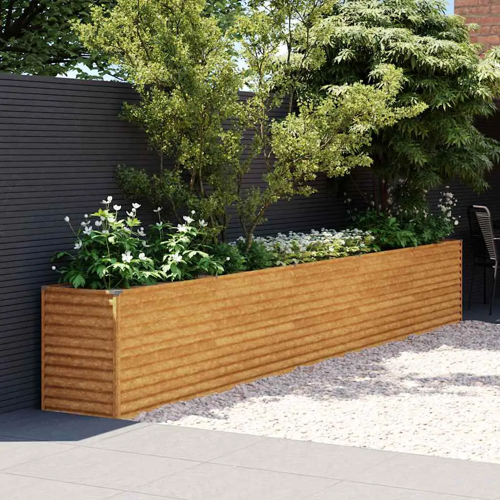Jardinière surélevée Acier Corten pour potager jardin Rouillé 482x50x69 cm – ComfortXL Outdoor Living